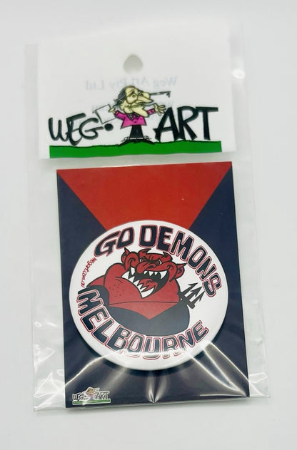 WegArt “Go Demons” Button Badge Melbourne Demons