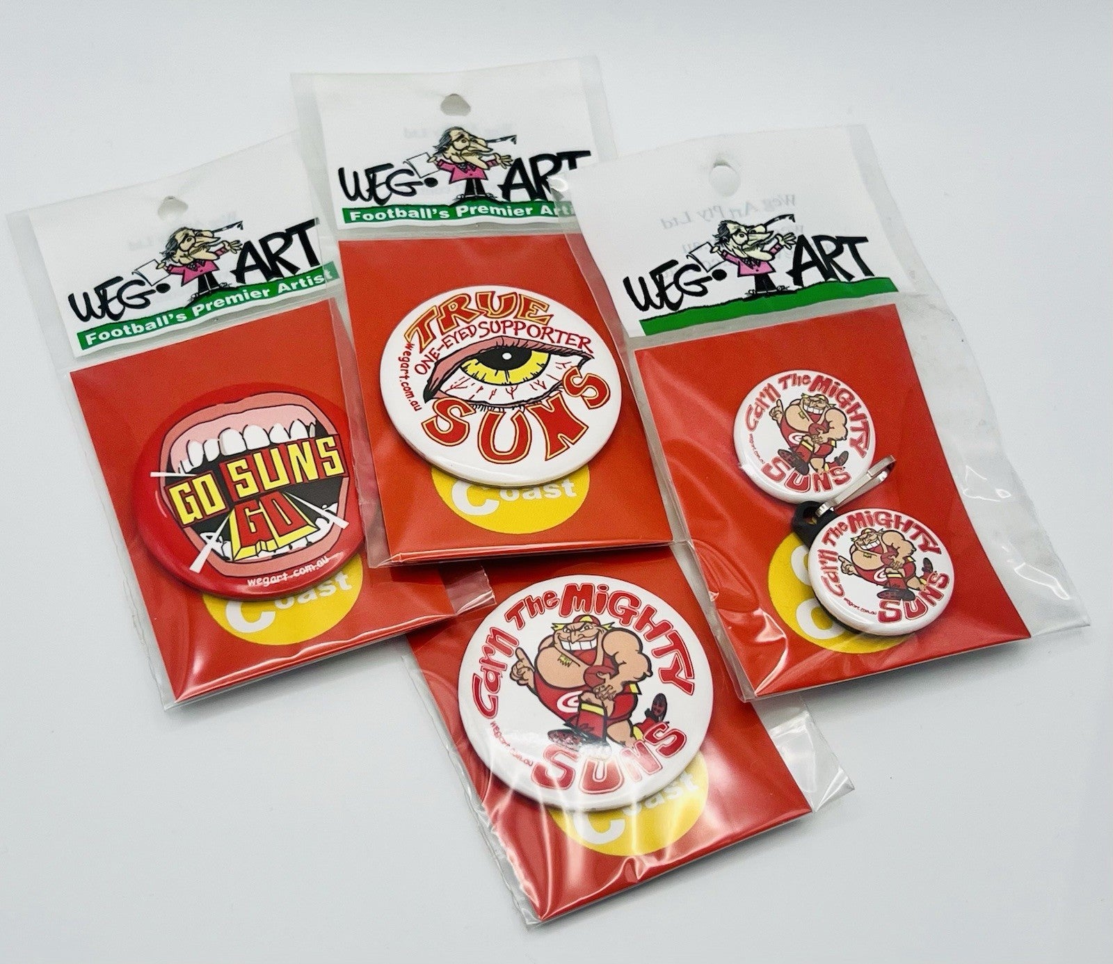 WegArt “Go Suns Go” Button Badge Gold Coast Suns