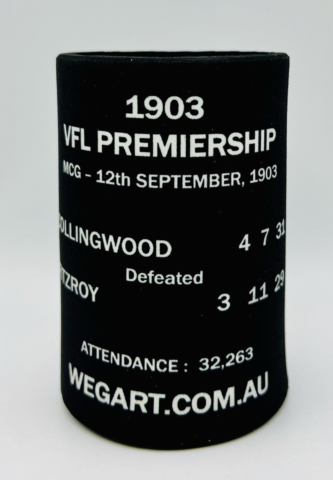 WegArt WEG Premiers Stubby Holder Can Cooler - Collingwood Magpies 1903