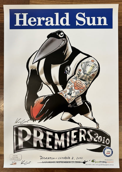 2010 Collingwood Magpies Limited Edition Premiers Poster Herald Sun #880