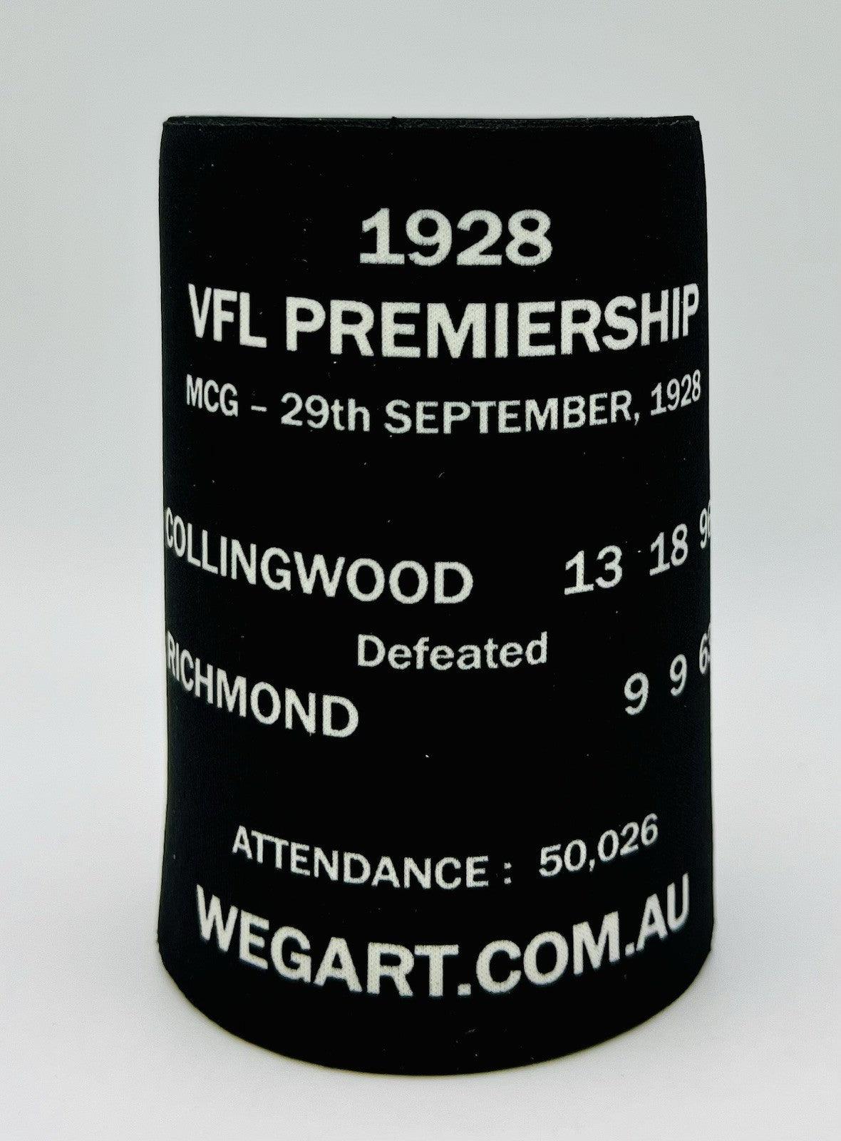 WegArt WEG Premiers Stubby Holder Can Cooler - Collingwood Magpies 1928