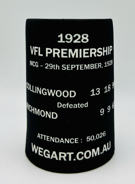 WegArt WEG Premiers Stubby Holder Can Cooler - Collingwood Magpies 1928