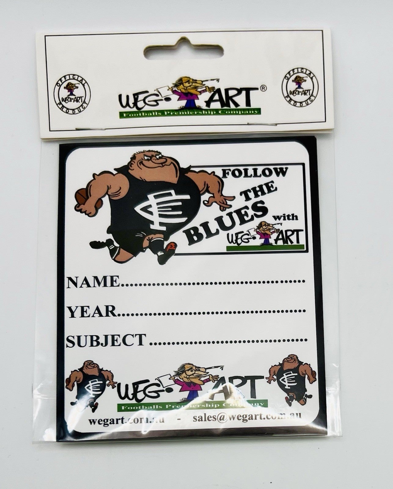 WegArt School Book Stickers Set Of 6 Labels - Carlton Blues