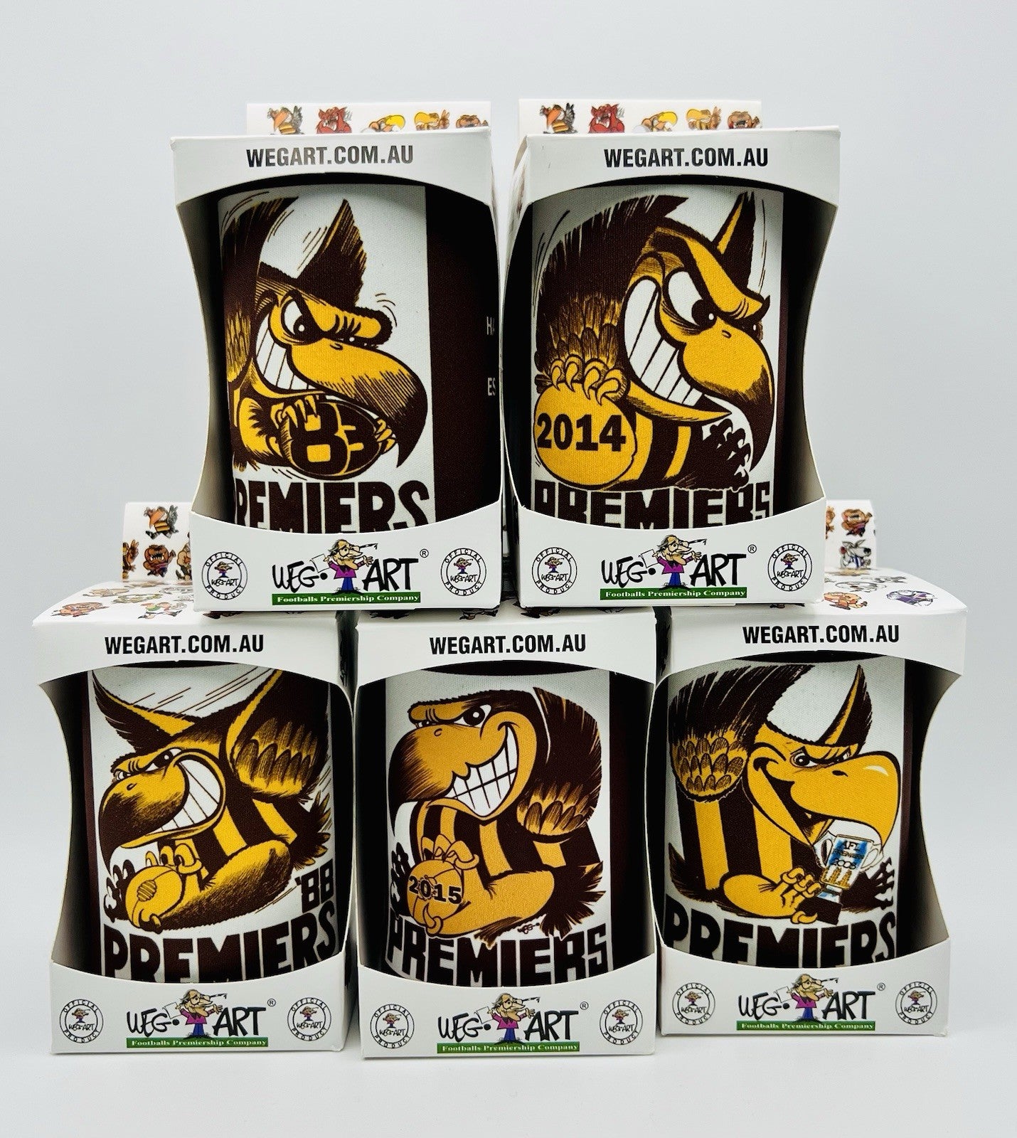 WegArt WEG Premiers Stubby Holder Can Cooler - Hawthorn Hawks 1978