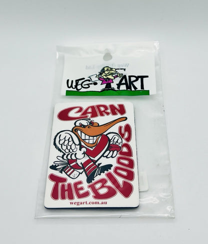 WEG WegArt Fridge Magnet - “Carn The Bloods” South Melbourne, Sydney Swans