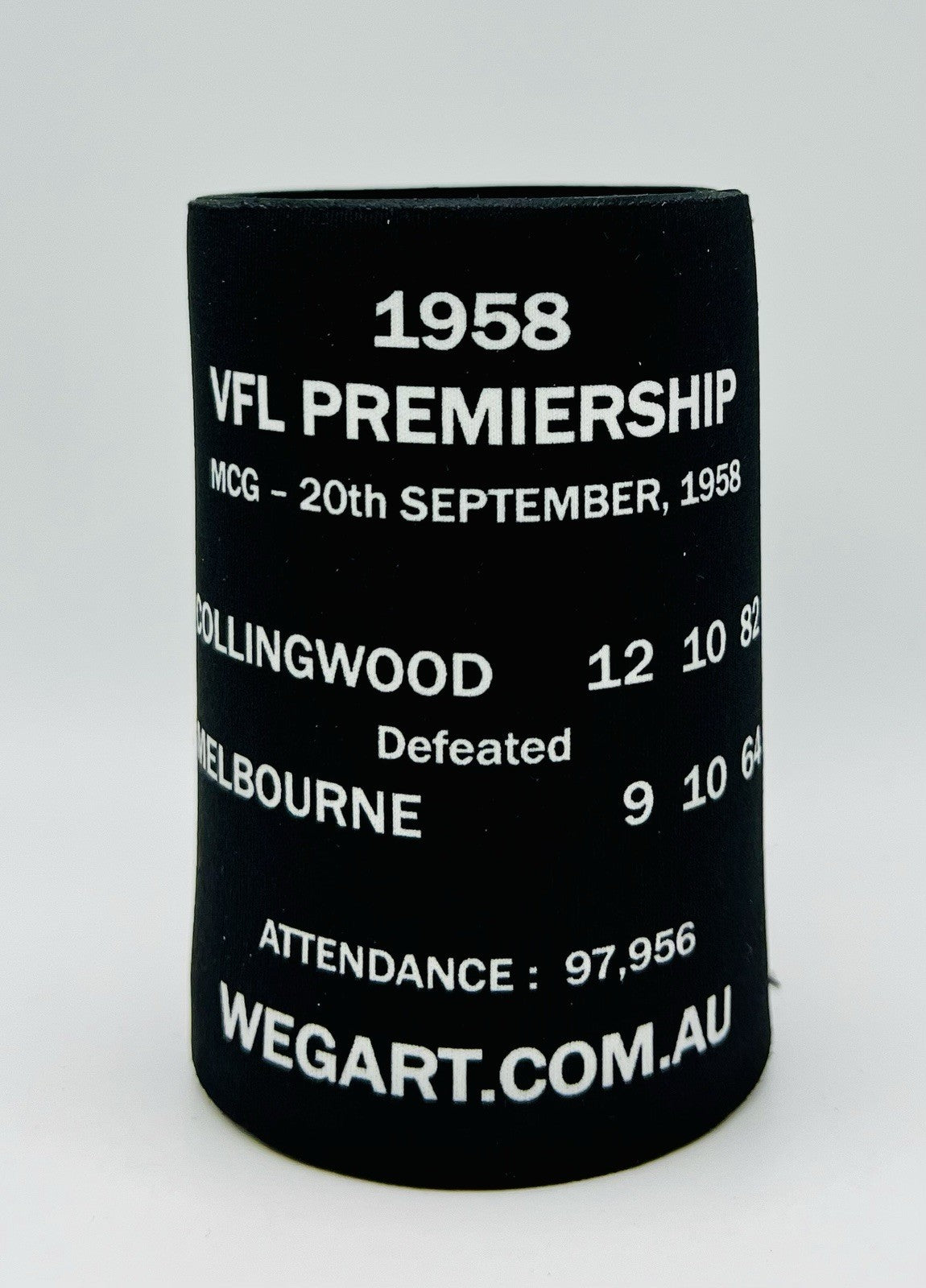 WegArt WEG Premiers Stubby Holder Can Cooler - Collingwood Magpies 1958
