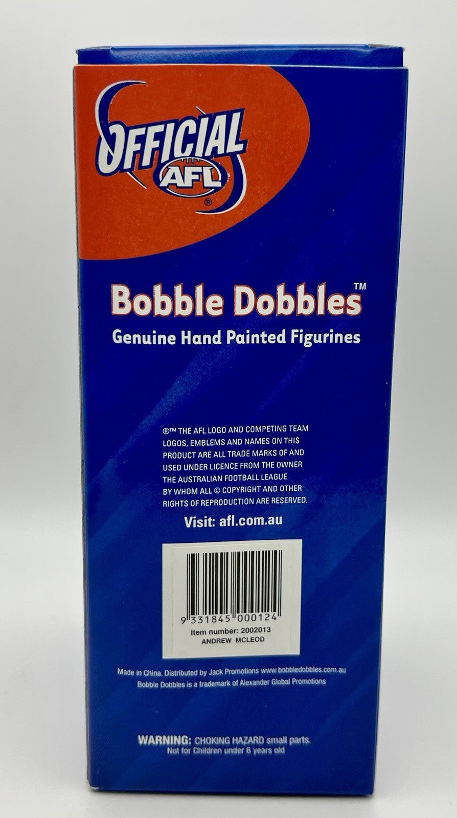 2002 AFL Bobble Dobbles Bobblehead - Adelaide Crows Andrew McLeod