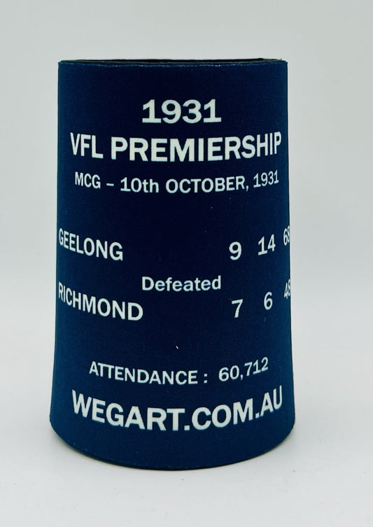 WegArt WEG Premiers Stubby Holder Can Cooler - Geelong Cats 1931