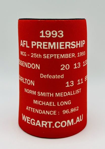 WegArt WEG Premiers Stubby Holder Can Cooler - Essendon Bombers 1993