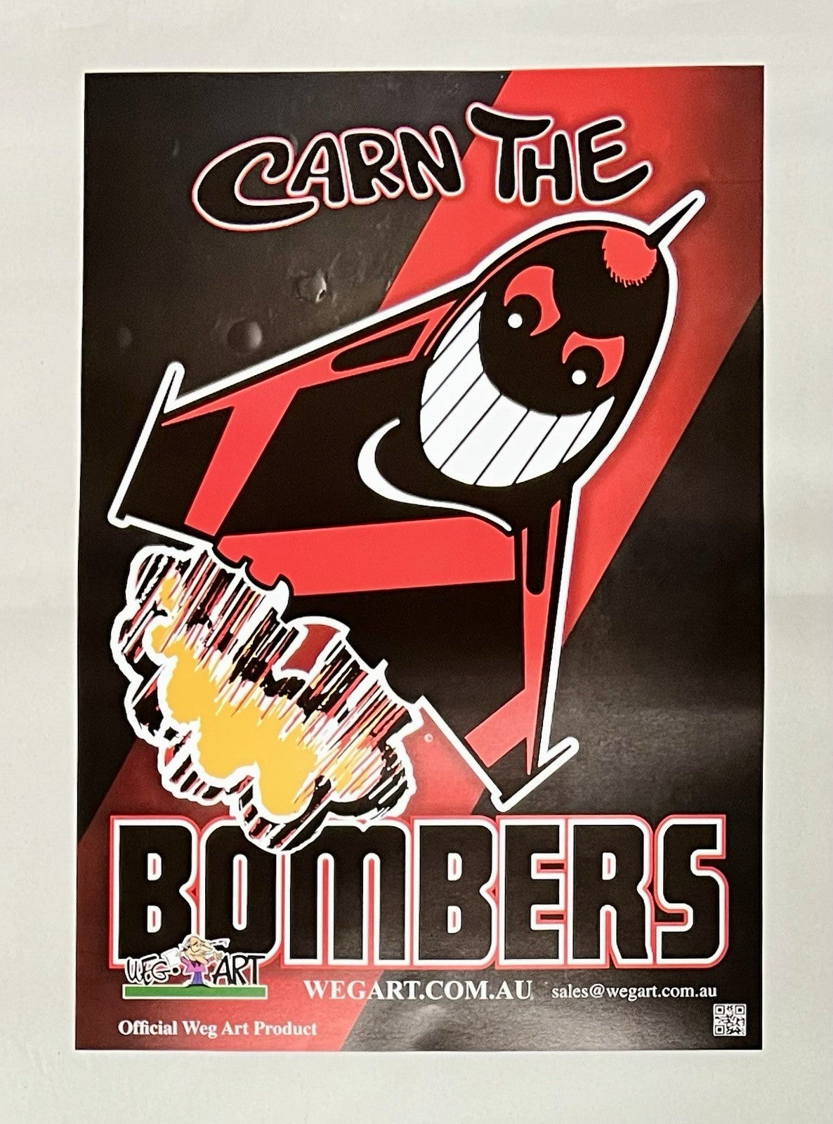 WegArt WEG Essendon Bombers Supporter Poster “Carn The Bombers”