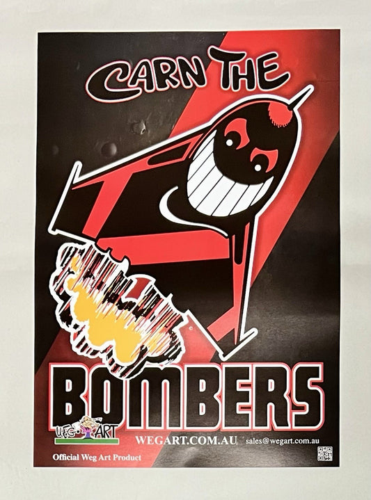WegArt WEG Essendon Bombers Supporter Poster “Carn The Bombers”