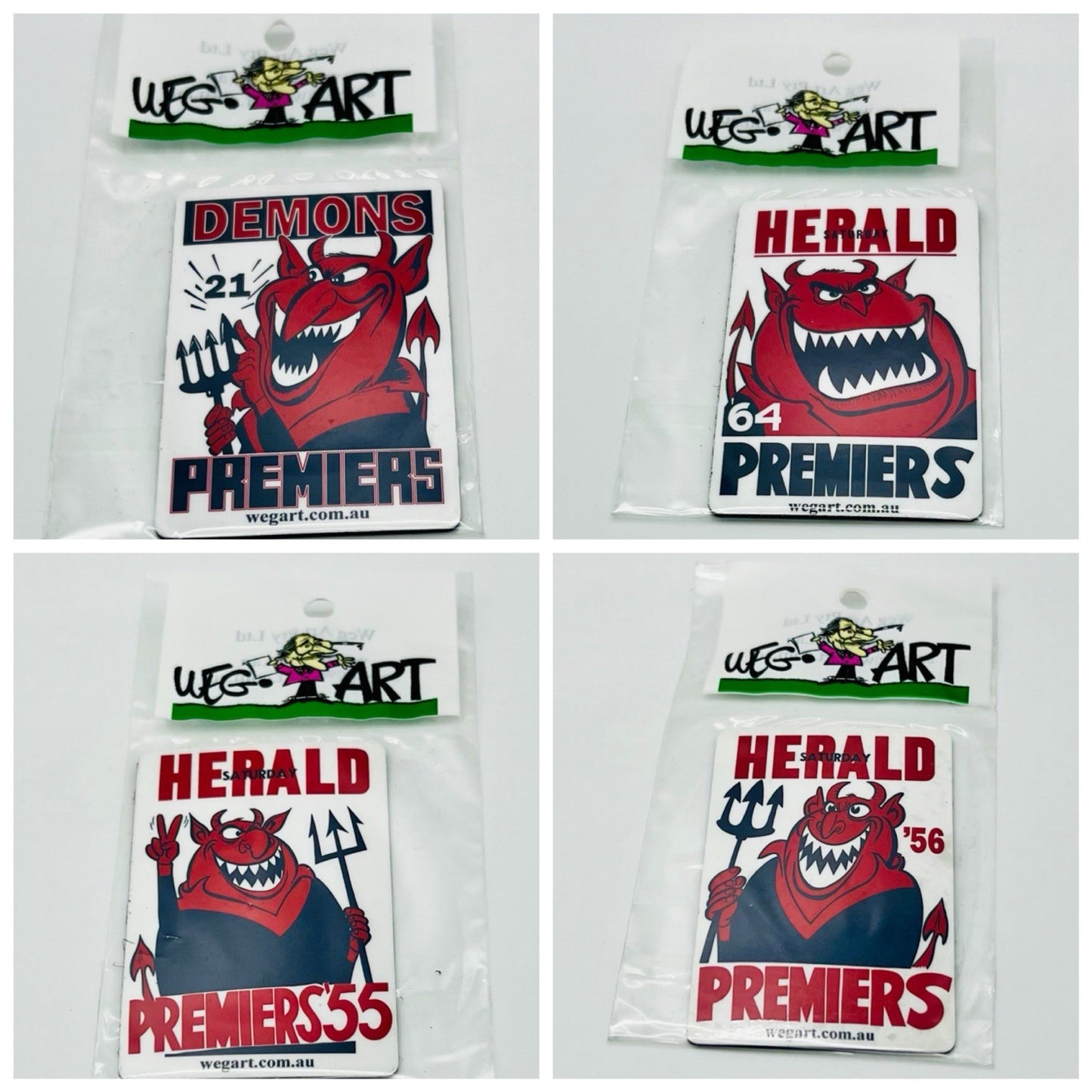 WEG WegArt Full Set Premiers & Supporters Fridge Magnets 16 - Melbourne Demons