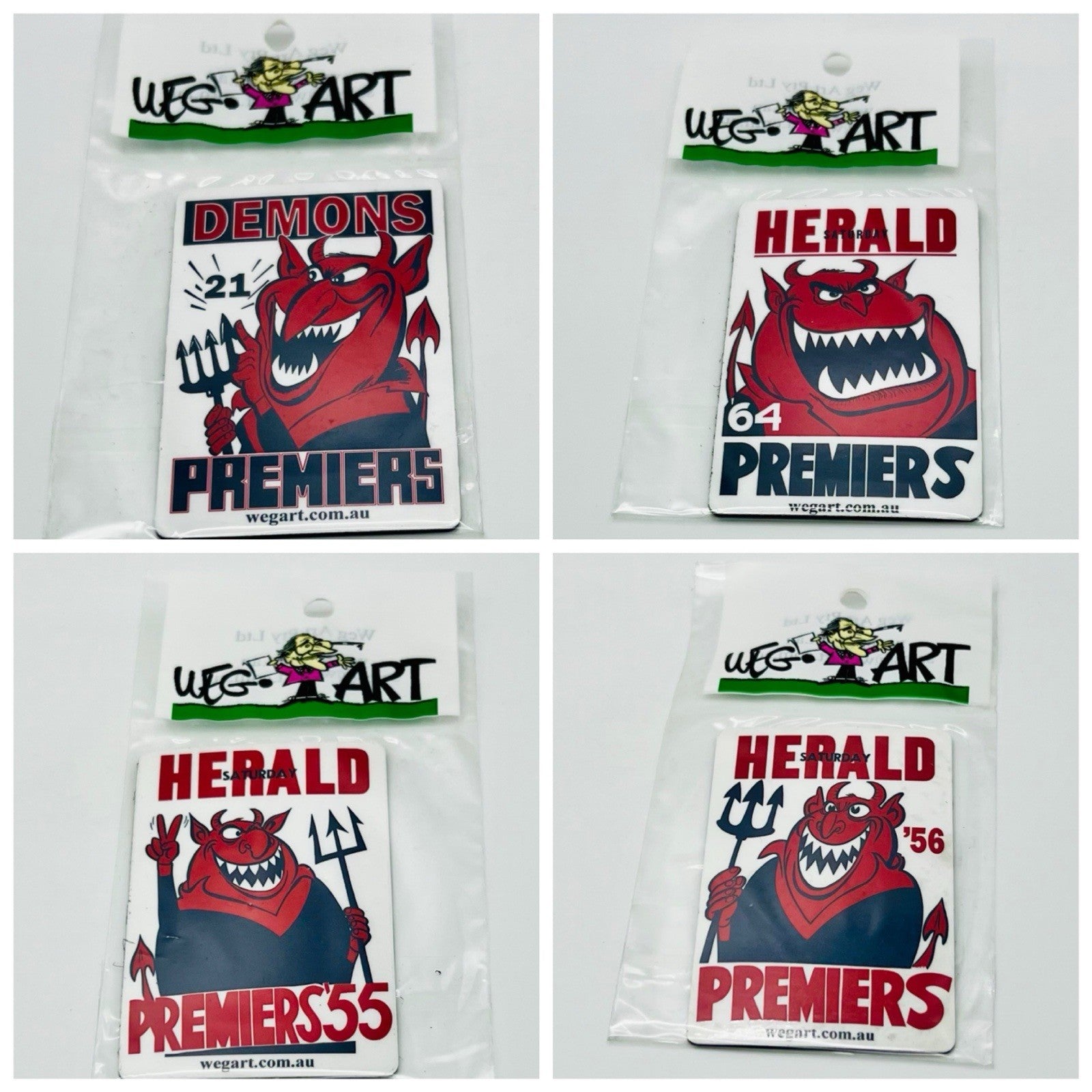 WEG WegArt Full Set Premiers & Supporters Fridge Magnets 16 - Melbourne Demons
