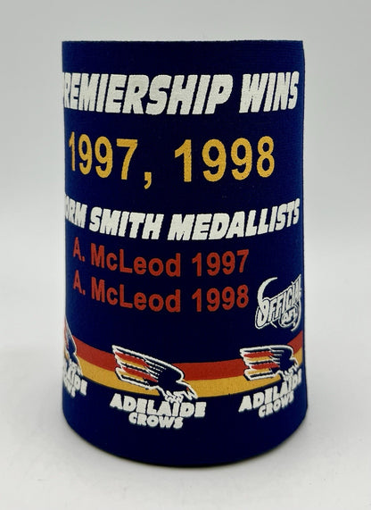 Vintage AFL Stubby Holder/Can Cooler Adelaide Crows 1997, 1998 Premiership Wins