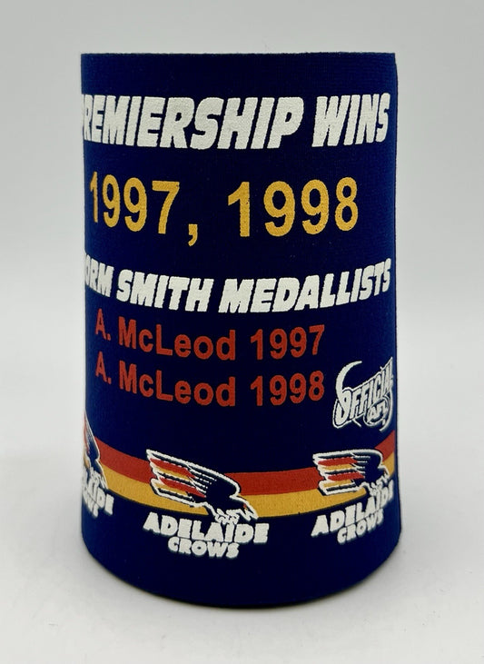 Vintage AFL Stubby Holder/Can Cooler Adelaide Crows 1997, 1998 Premiership Wins