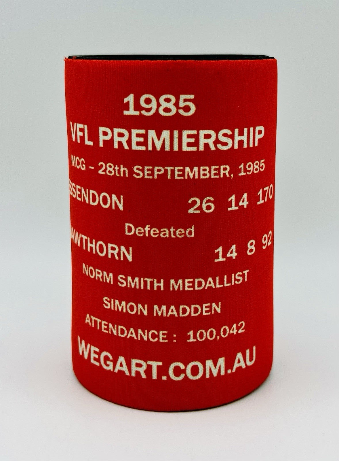 WegArt WEG Premiers Stubby Holder Can Cooler - Essendon Bombers 1985