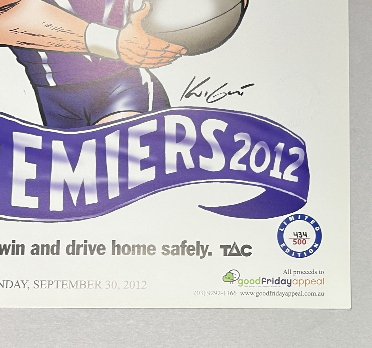 2012 & 2017 Melbourne Storm Lt Ed Premiers Poster Herald Sun #434 & #876
