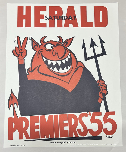 1955 Melbourne Demons WEG Premiers Poster - REPRINT