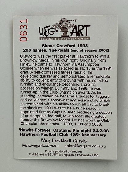 WegArt Hawthorn Hawks Captains Cards 17 card set