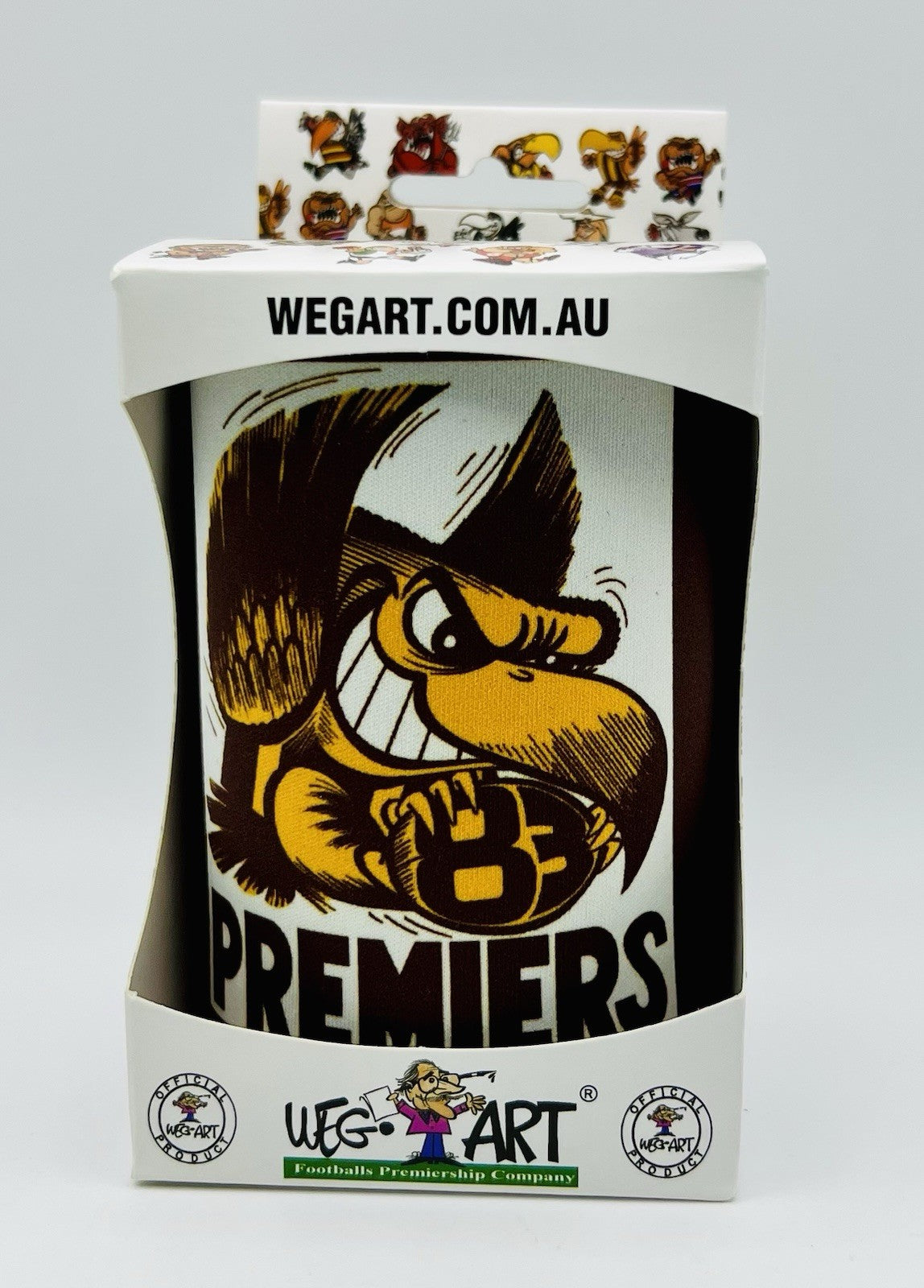 WegArt WEG Premiers Stubby Holder Can Cooler - Hawthorn Hawks 1983