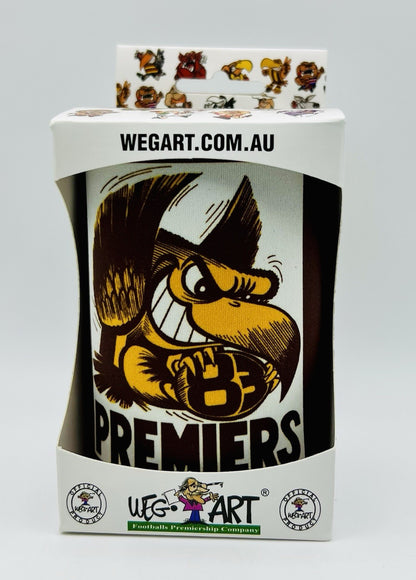 WegArt WEG Premiers Stubby Holder Can Cooler - Hawthorn Hawks 1983