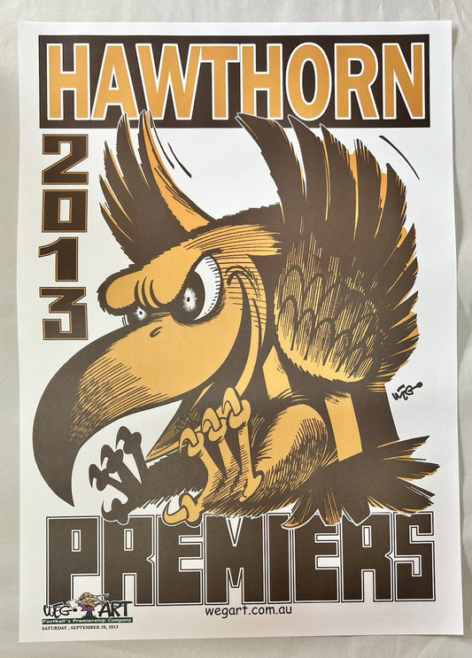 2013, 2014 & 2015 Hawthorn Hawks Weg Art Premiers Posters