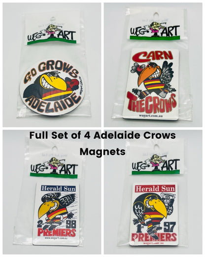 WEG WegArt Full Set Of 4 Premiers & Supporters Fridge Magnets - Adelaide Crows