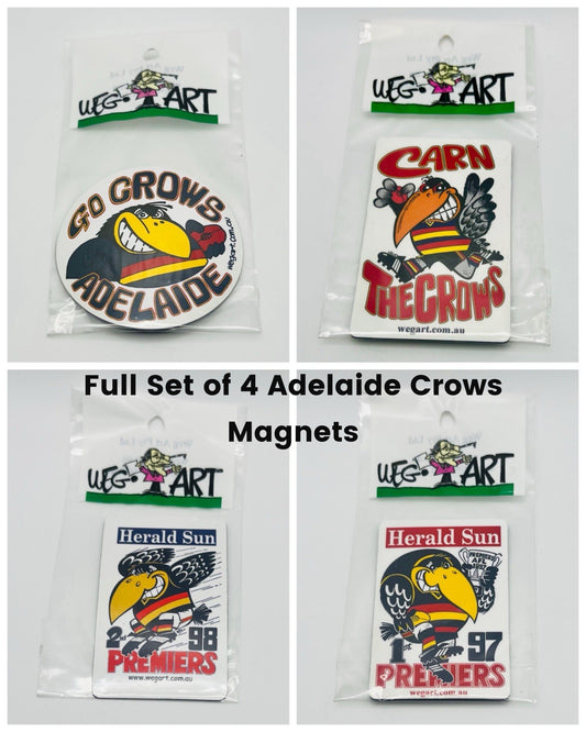 WEG WegArt Full Set Of 4 Premiers & Supporters Fridge Magnets - Adelaide Crows