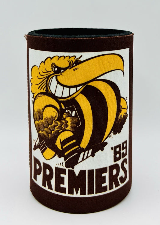 WegArt WEG Premiers Stubby Holder Can Cooler - Hawthorn Hawks 1989