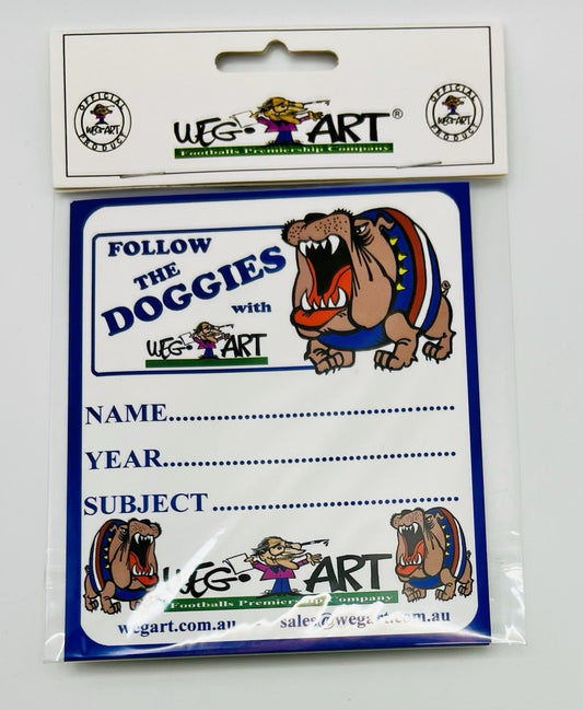 WegArt School Book Stickers Set Of 6 Labels - Western Bulldogs