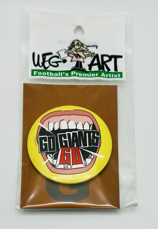 WegArt “Go Giants Go” Button Badge Greater Western Sydney Giants GWS