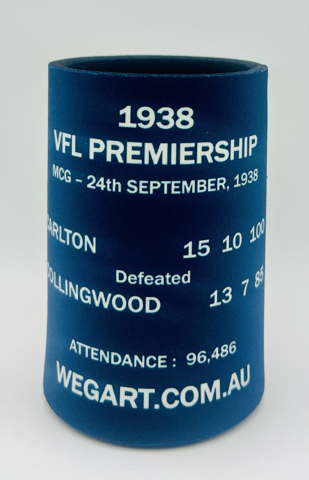 WegArt WEG Premiers Stubby Holder Can Cooler - Carlton Blues 1938