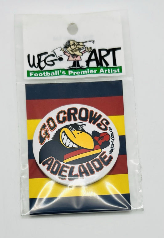 WegArt “Go Crows” Button Badge Adelaide Crows