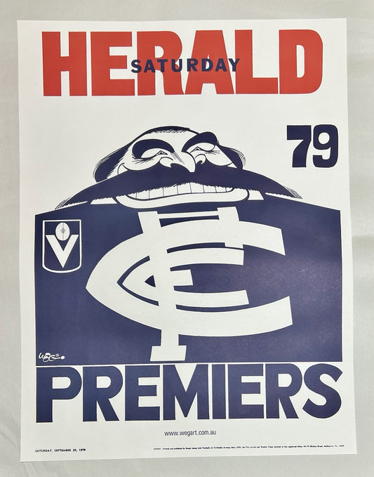 1979 Carlton Blues WEG Premiers Poster - REPRINT