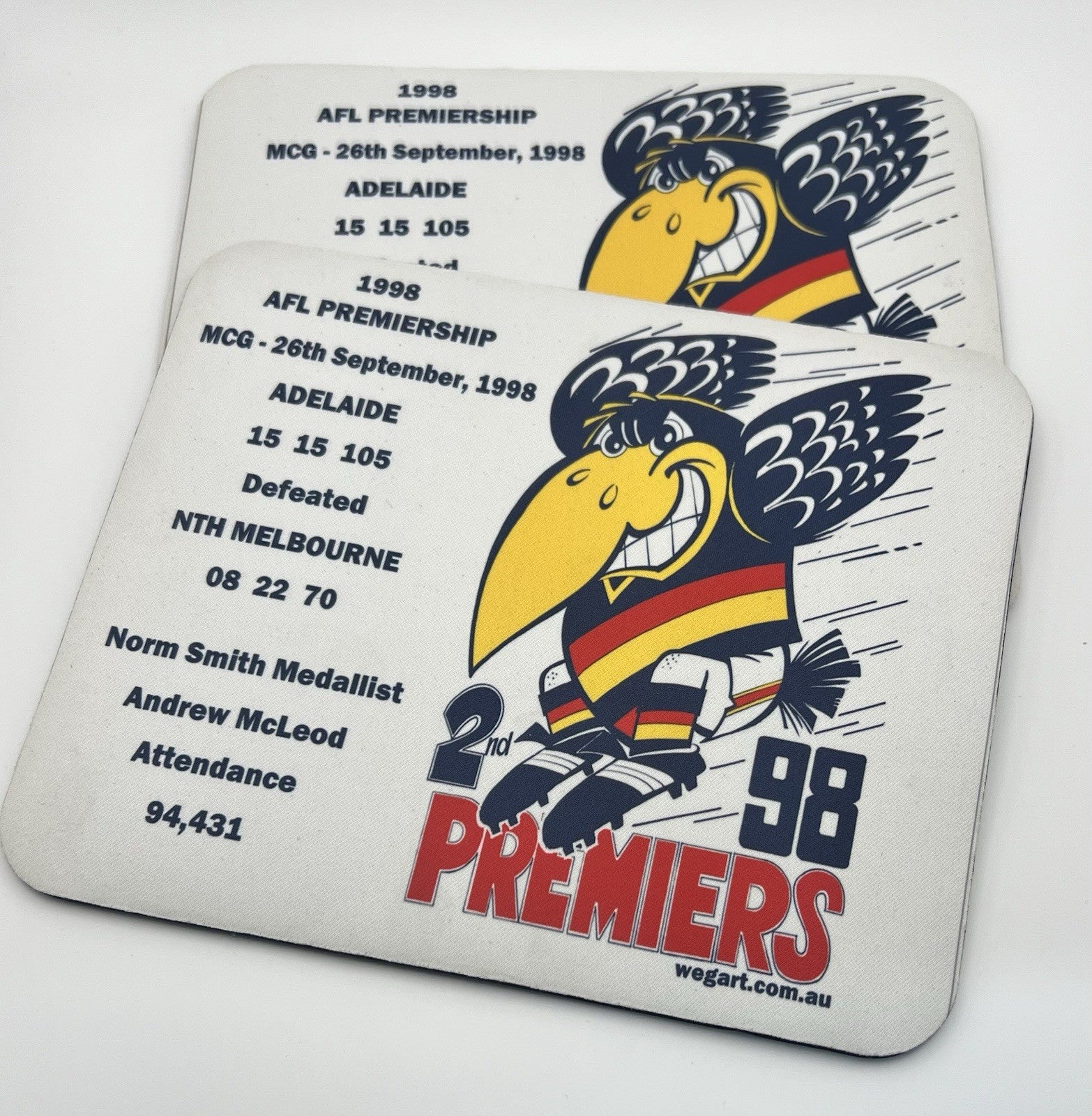 WegArt mouse pad / mouse mat - Adelaide Crows 1998 X2 - CLEARANCE ITEM