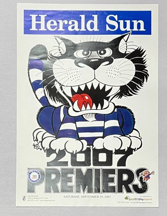 2007 Geelong Cats Limited Edition Herald Sun WEG Poster #484 Of 1000