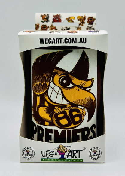 WegArt WEG Premiers Stubby Holder Can Cooler - Hawthorn Hawks 1986