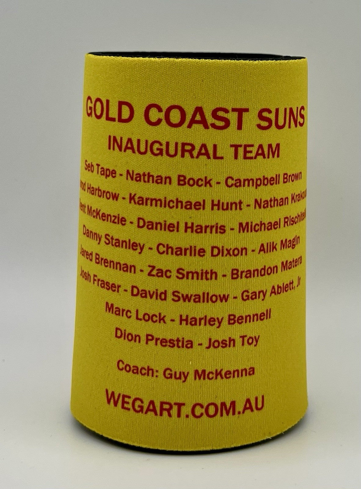 WegArt Stubby Holder Can Cooler - Gold Coast Suns  “Carn The Suns”