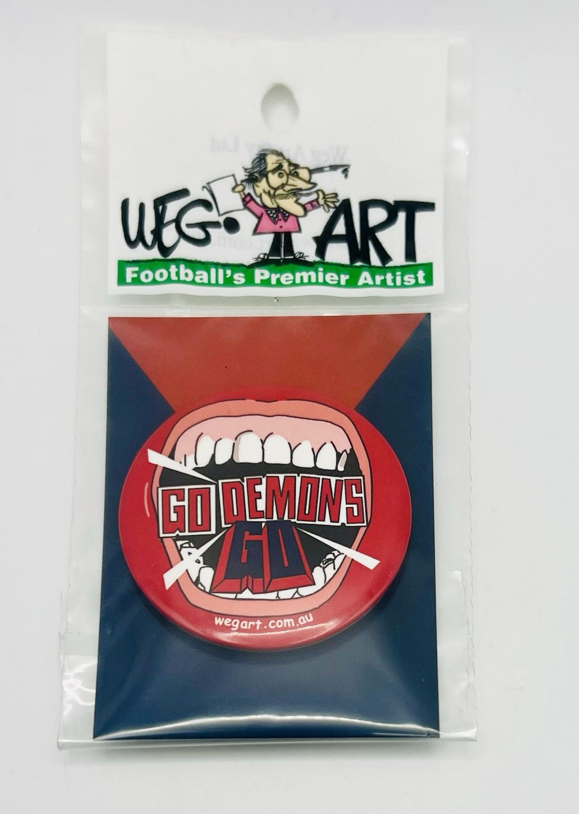 WegArt “Go Demons Go” Button Badge Melbourne Demons