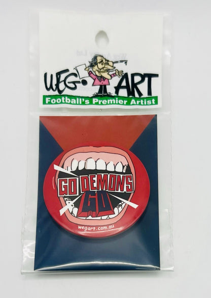 WegArt “Go Demons Go” Button Badge Melbourne Demons