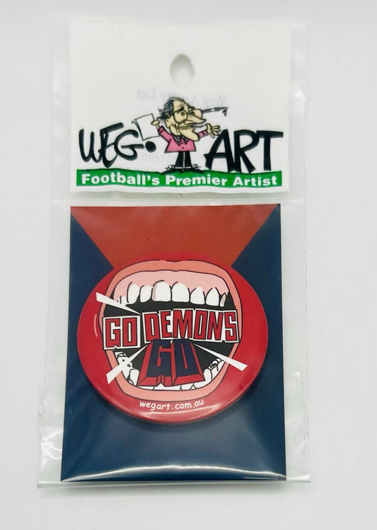 WegArt “Go Demons Go” Button Badge Melbourne Demons