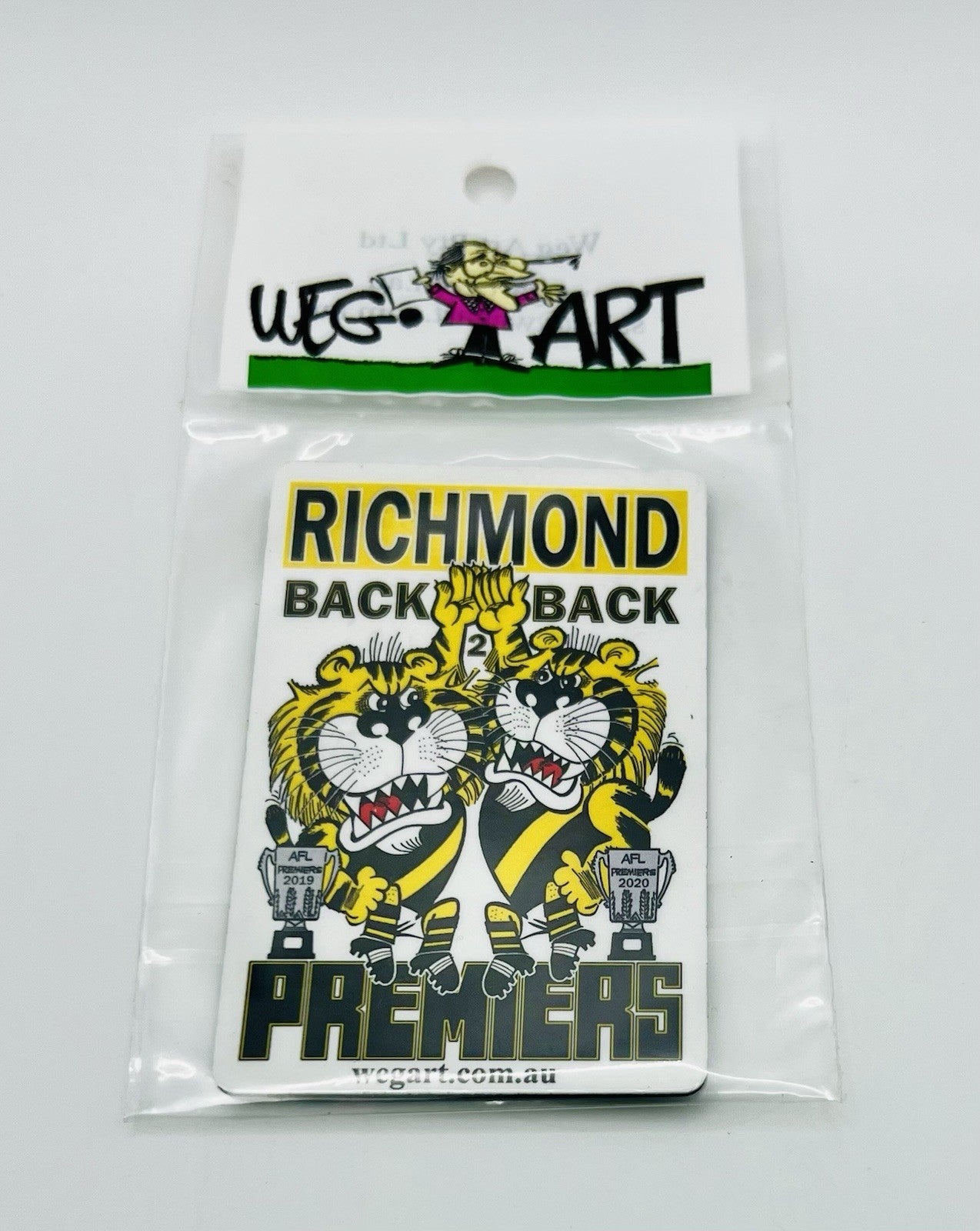 WEG WegArt Premiers Fridge Magnet - Richmond Tigers Back 2 Back 2019 & 2020