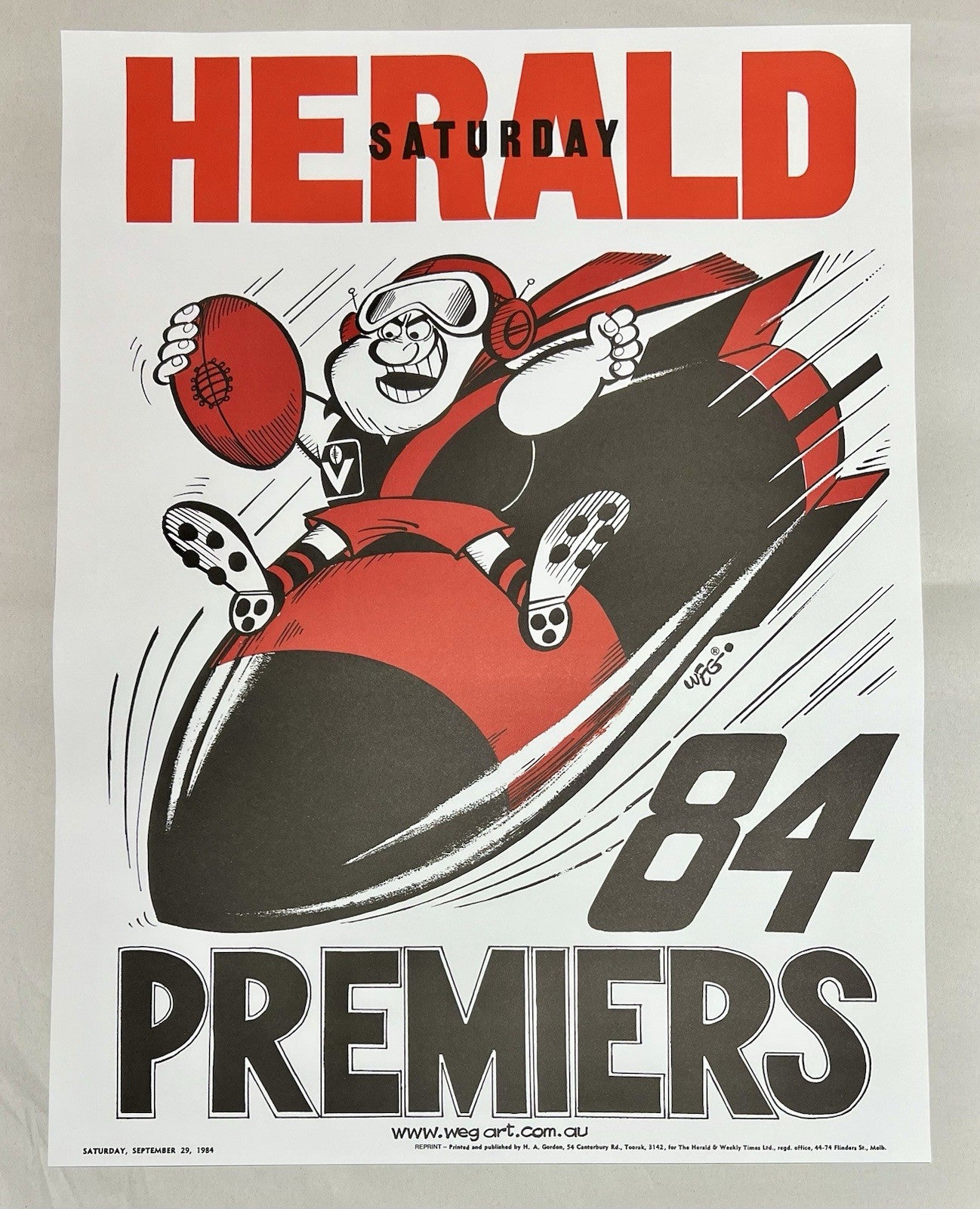 1984 & 1985 Essendon Bombers WEG Premiers Posters - REPRINTS