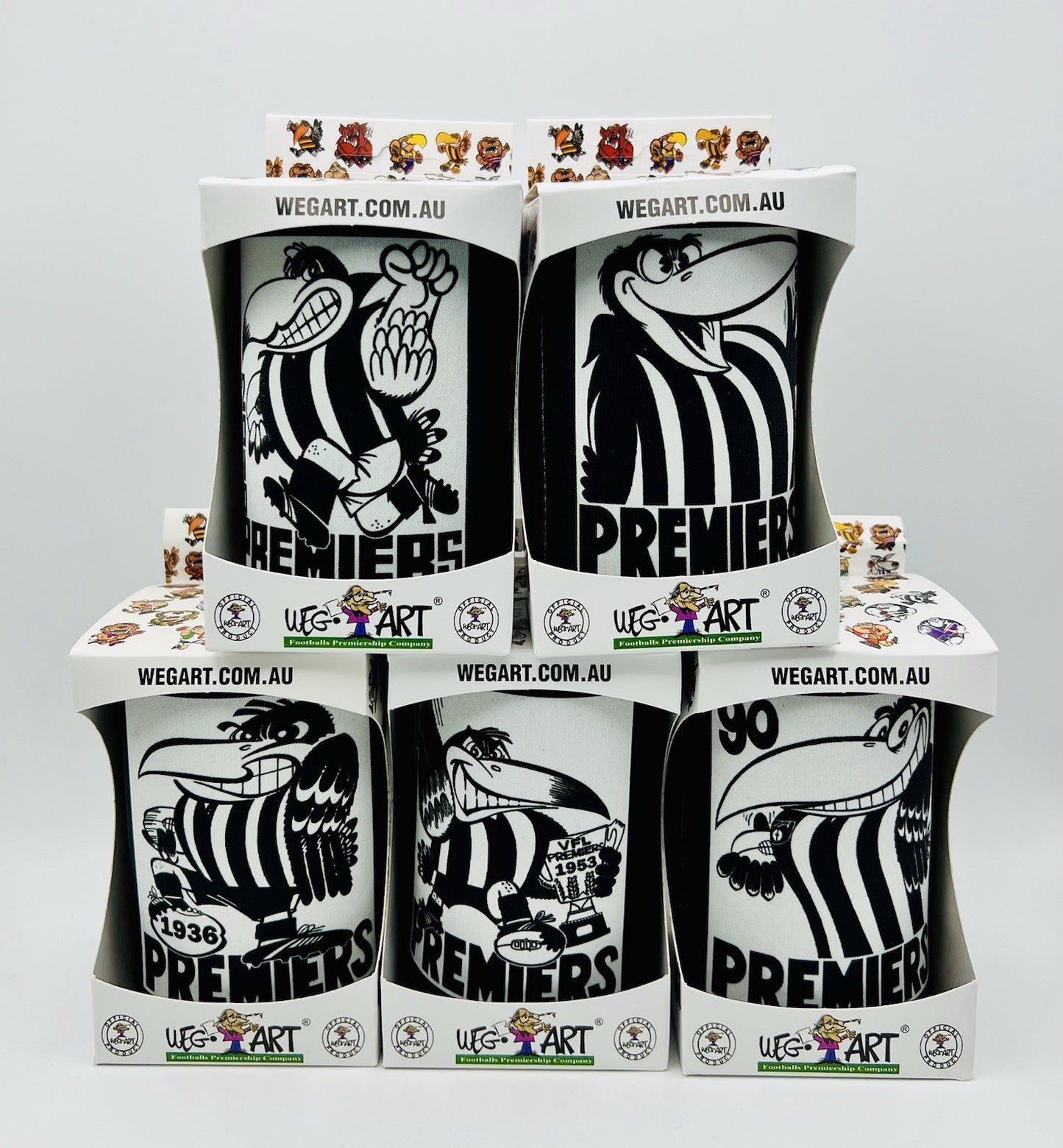 WegArt WEG Premiers Stubby Holder Can Cooler - Collingwood Magpies 1919