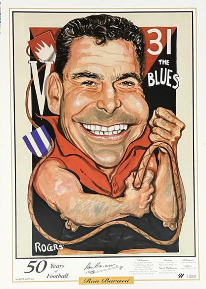 Ron Barassi 50 Years Of Football WegArt Ltd Ed #91/250 Signed