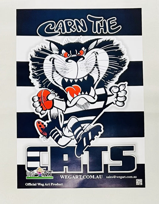 WegArt WEG Geelong Cats Supporter Poster “Carn The Cats”