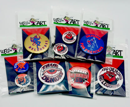 WegArt Twin Pack Button Badge & Zipper Pull / Bag Tag Mighty Melbourne Demons