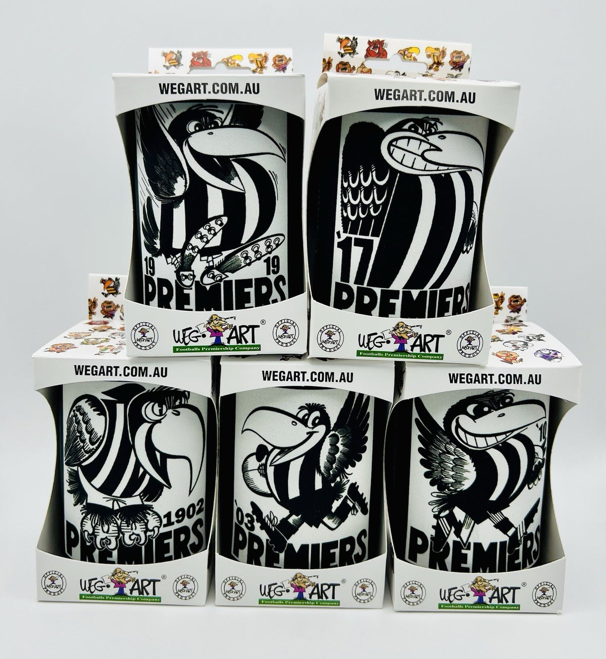 WegArt WEG Premiers Stubby Holder Can Cooler - Collingwood Magpies 1953