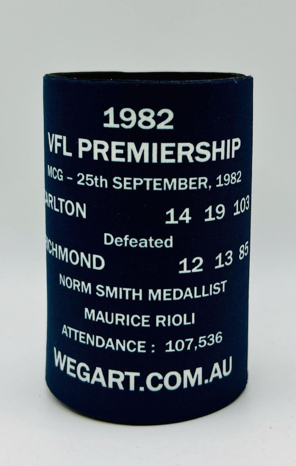 WegArt WEG Premiers Stubby Holder Can Cooler - Carlton Blues 1982
