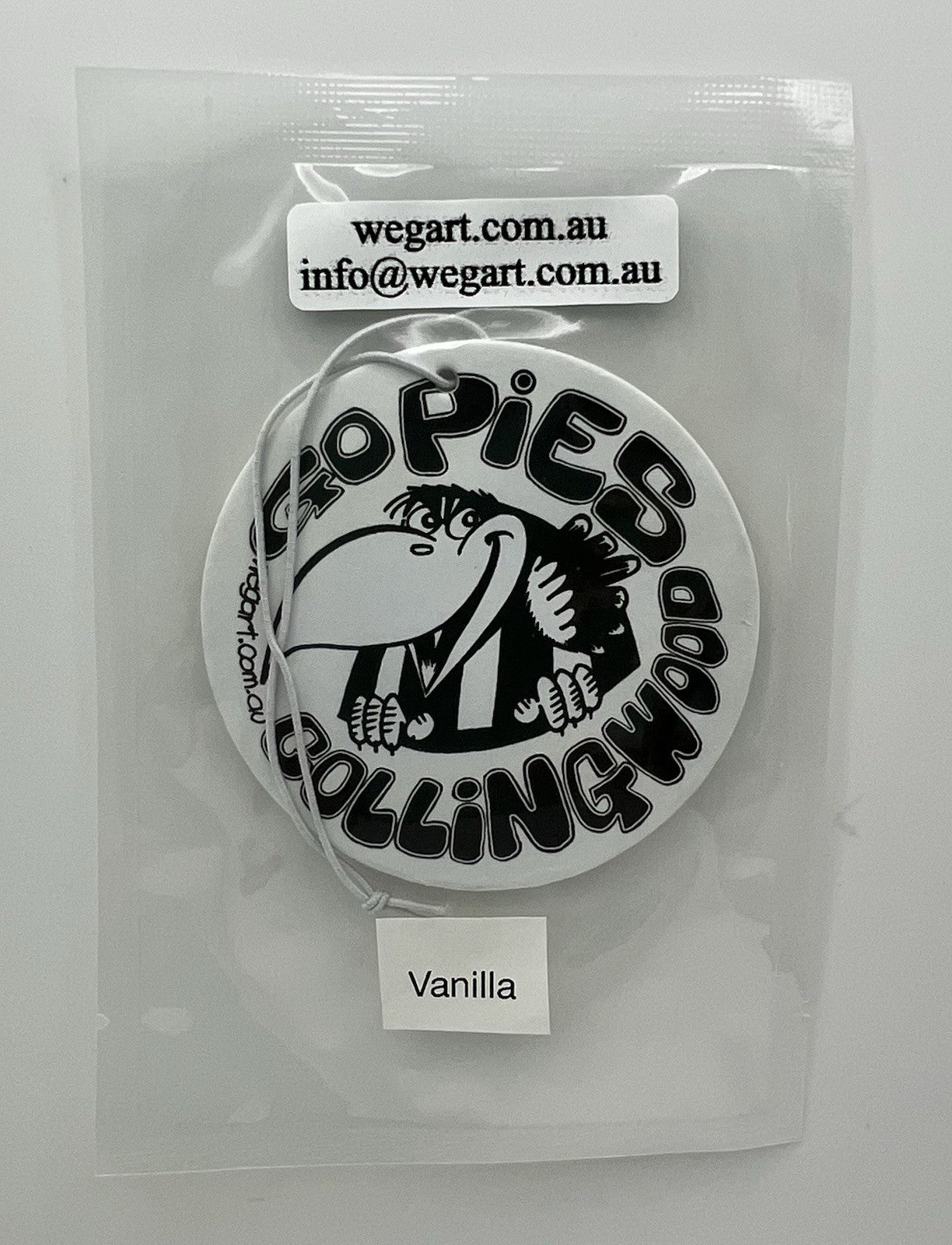 Collingwood Magpies WEG WegArt Car Air Freshener - VANILLA SCENT